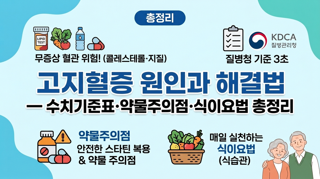 2026년 고지혈증 정상수치표와 LDL·중성지방 낮추는 4대 수칙