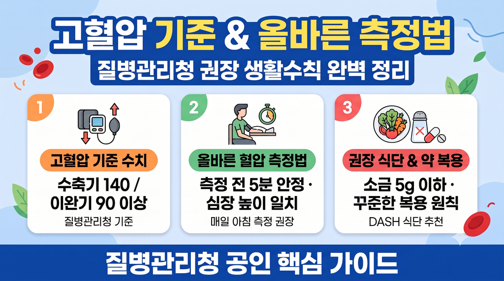 2026년 고혈압 정상수치표와 집에서 정확히 혈압 재는 법