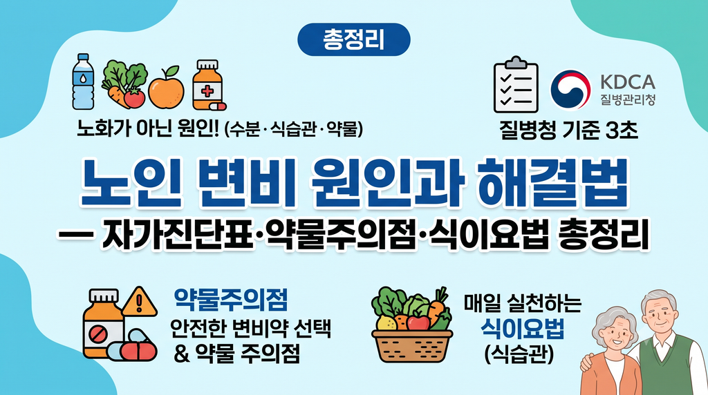노인 변비 원인과 해결법: 유발 약물과 35도 배변자세 총정리